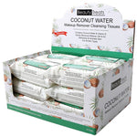 COCONUT WATER MAKEUP REMOVER CLEANSING TISSUES (12 Units) / Item# BT-120COCO