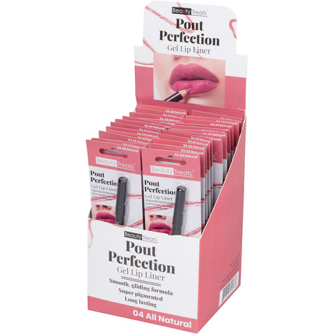 DELINEADOR DE LABIOS EN GEL POUT PERFECTION / TODO NATURAL (24 Unidades) ARTÍCULO # BT-540-04