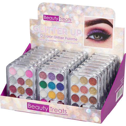 GLITTER UP - 12 COLOR GLITTER PALETTE (24 Units) ITEM# BT-741