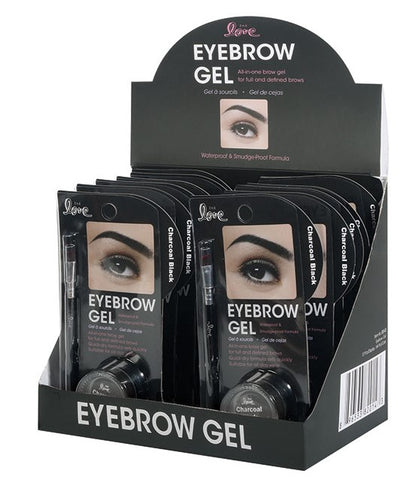 EYEBROW GEL WITH BRUSH - CHARCOAL BLACK (12 Units) / ITEM# BT-820-03