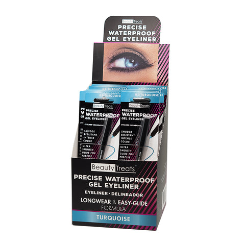 DELINEADOR DE OJOS EN GEL IMPERMEABLE PRECISO - TURQUESA (24 UNIDADES) ARTÍCULO # BT-843-05